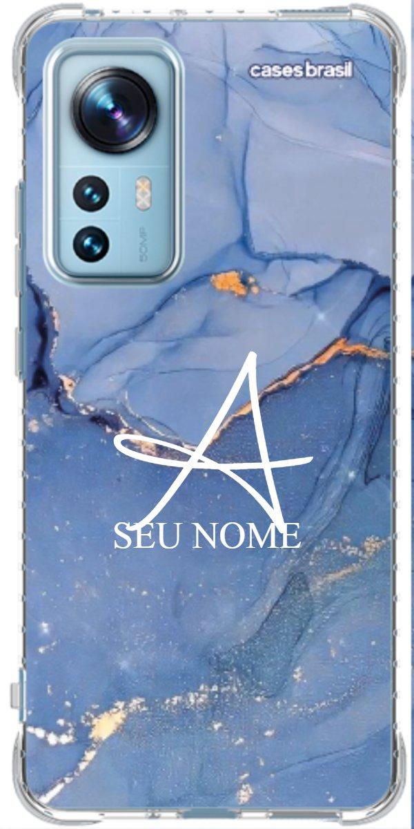 Capinha para Celular Textura Marmorizada Azul
