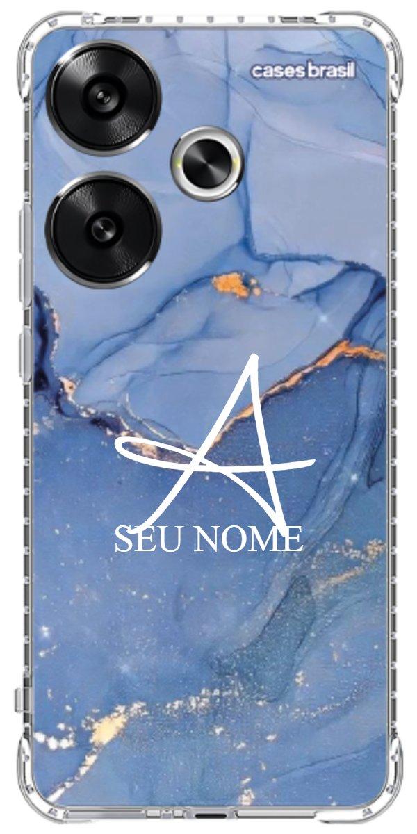 Capinha para Celular Textura Marmorizada Azul