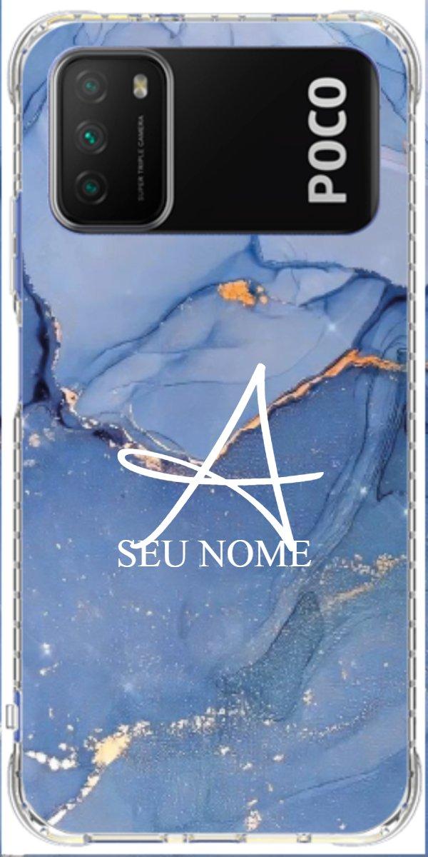Capinha para Celular Textura Marmorizada Azul