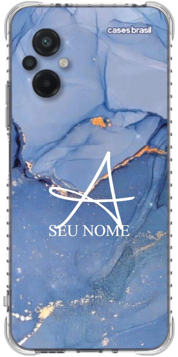 Capinha para Celular Textura Marmorizada Azul