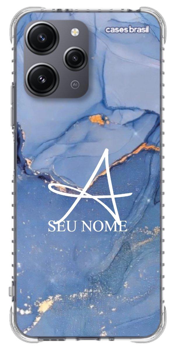 Capinha para Celular Textura Marmorizada Azul