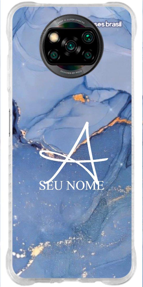Capinha para Celular Textura Marmorizada Azul