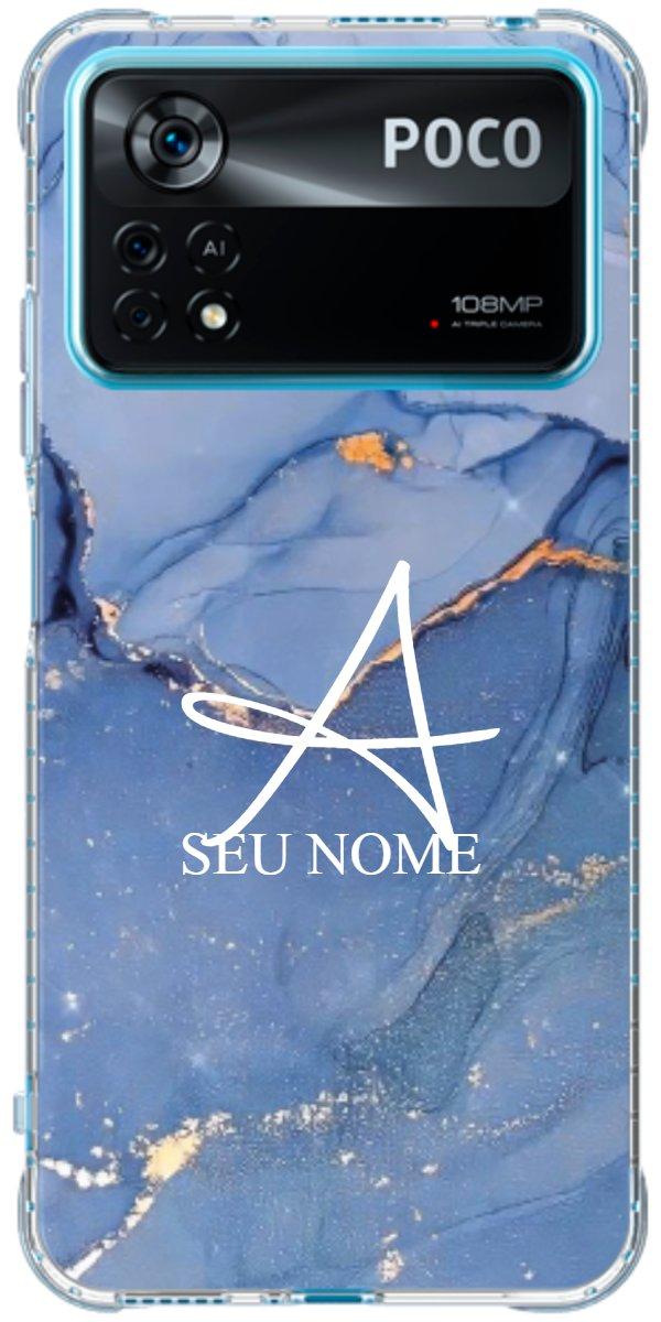 Capinha para Celular Textura Marmorizada Azul