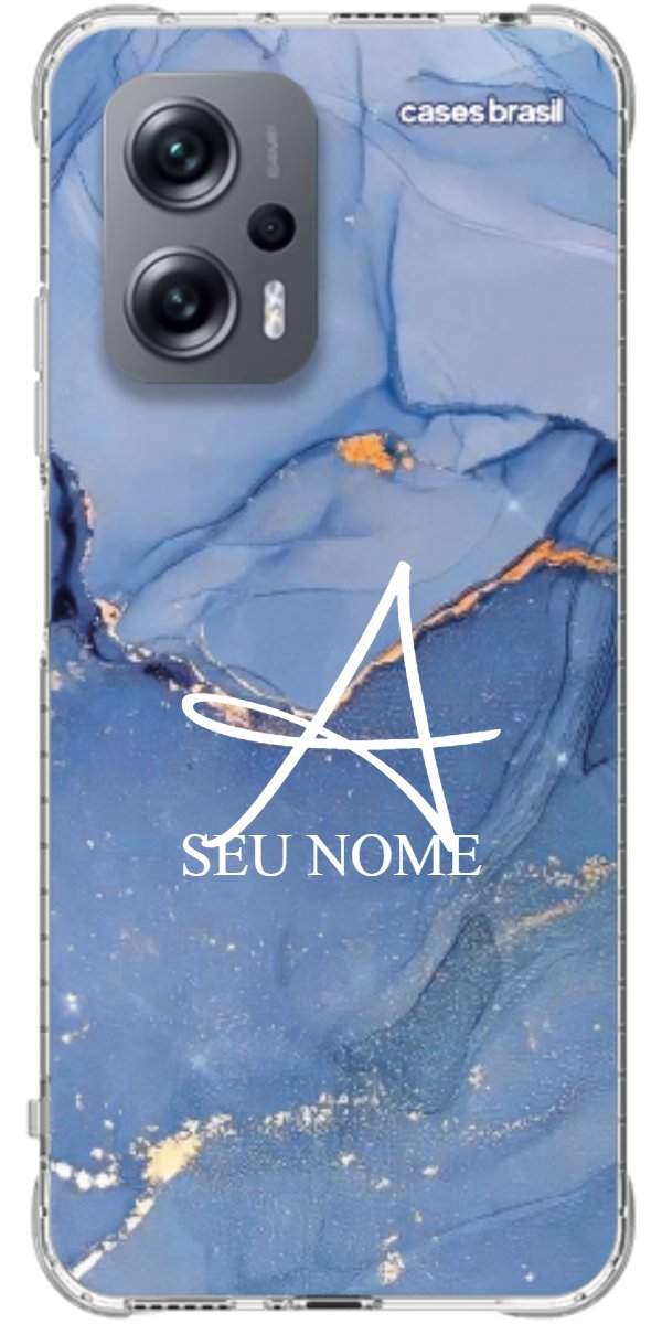 Capinha para Celular Textura Marmorizada Azul
