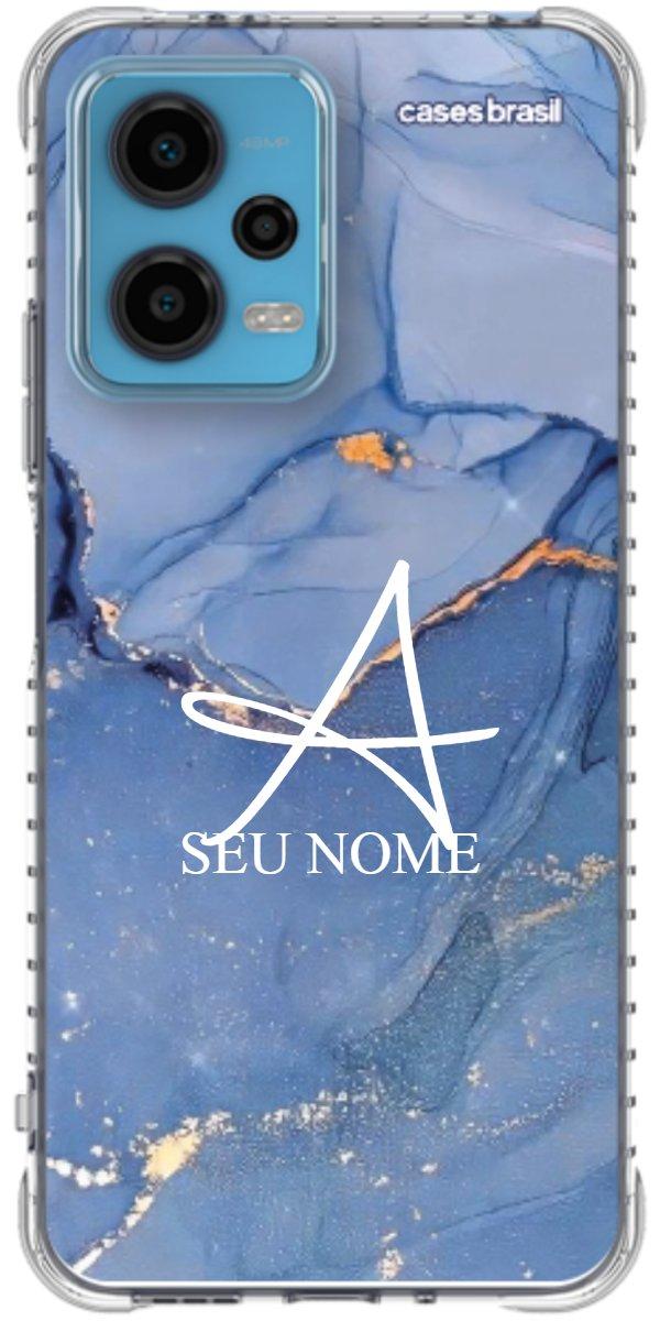 Capinha para Celular Textura Marmorizada Azul