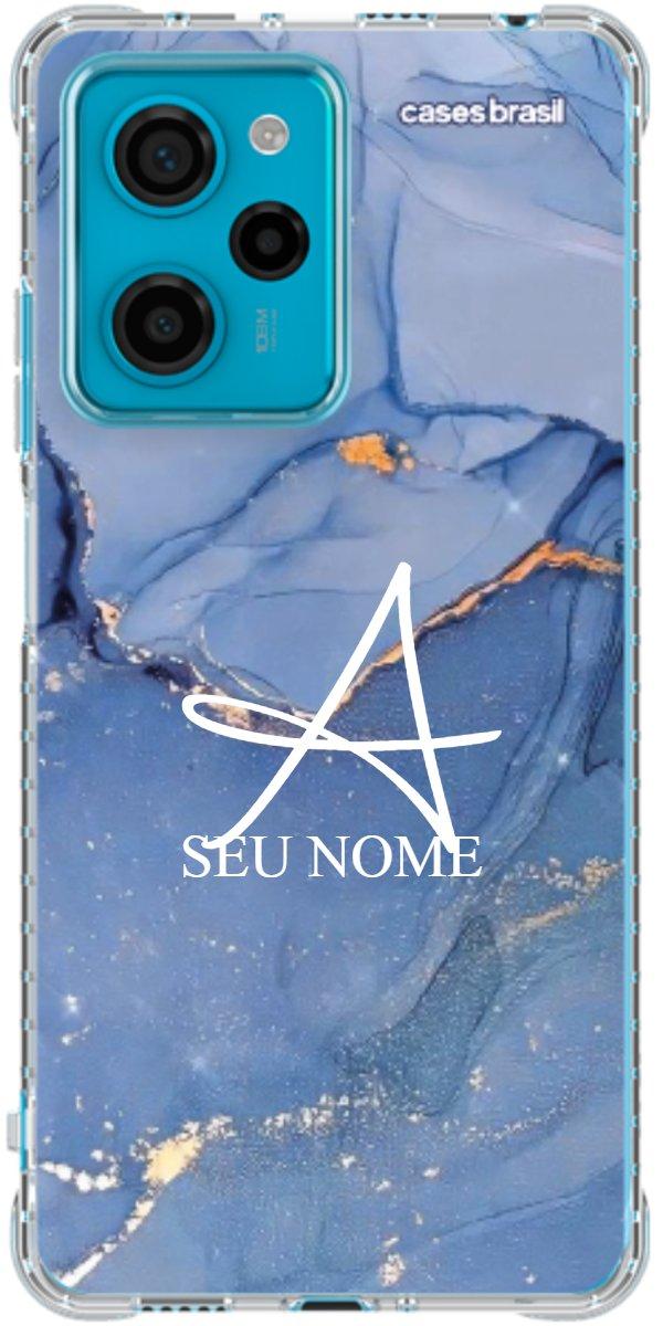 Capinha para Celular Textura Marmorizada Azul
