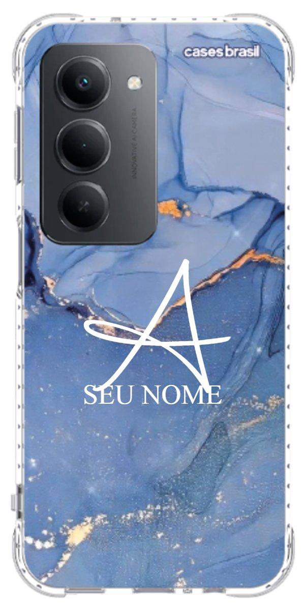 Capinha para Celular Textura Marmorizada Azul