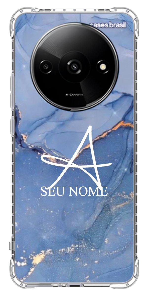 Capinha para Celular Textura Marmorizada Azul