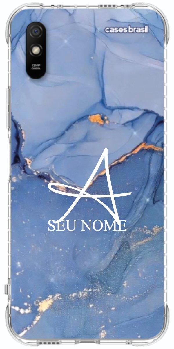 Capinha para Celular Textura Marmorizada Azul