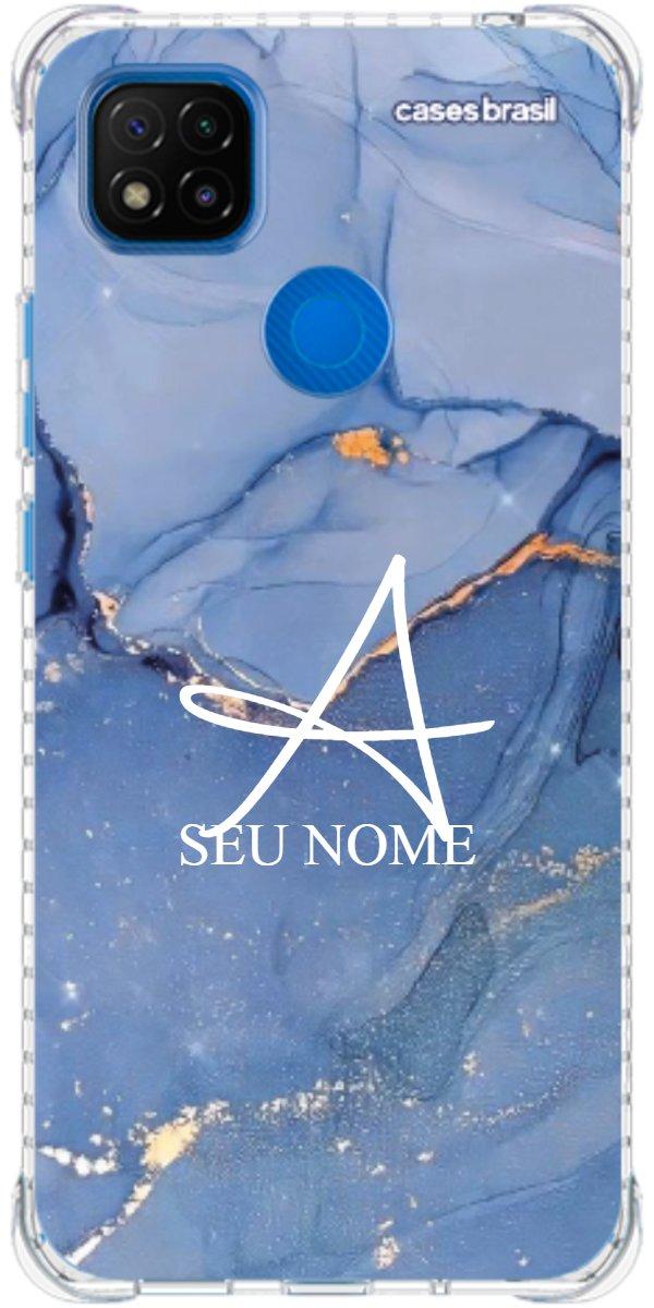 Capinha para Celular Textura Marmorizada Azul