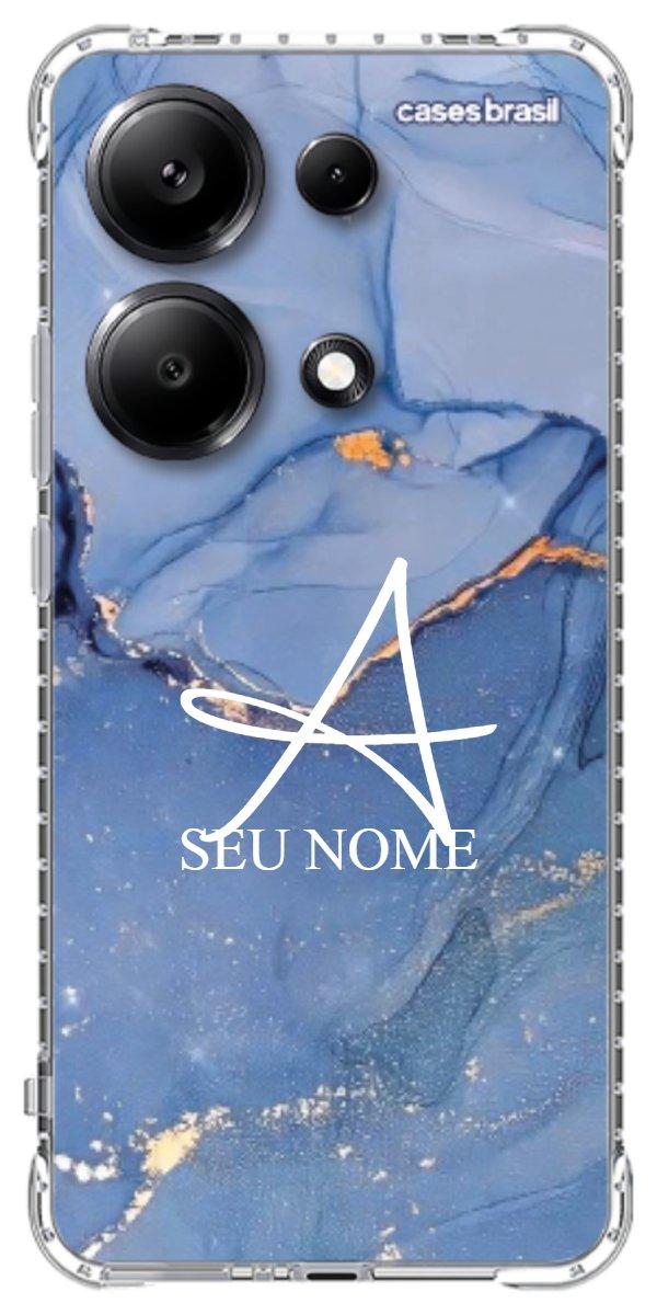 Capinha para Celular Textura Marmorizada Azul