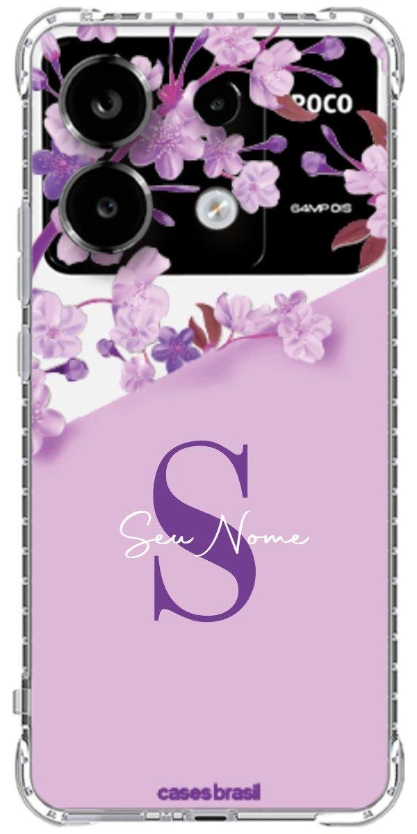 Capinha para Celular Flores Purpuras