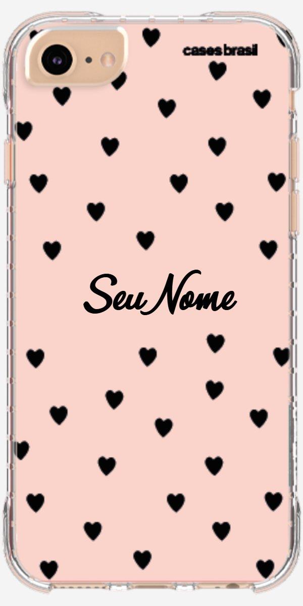Capinha para Celular Corações Rose
