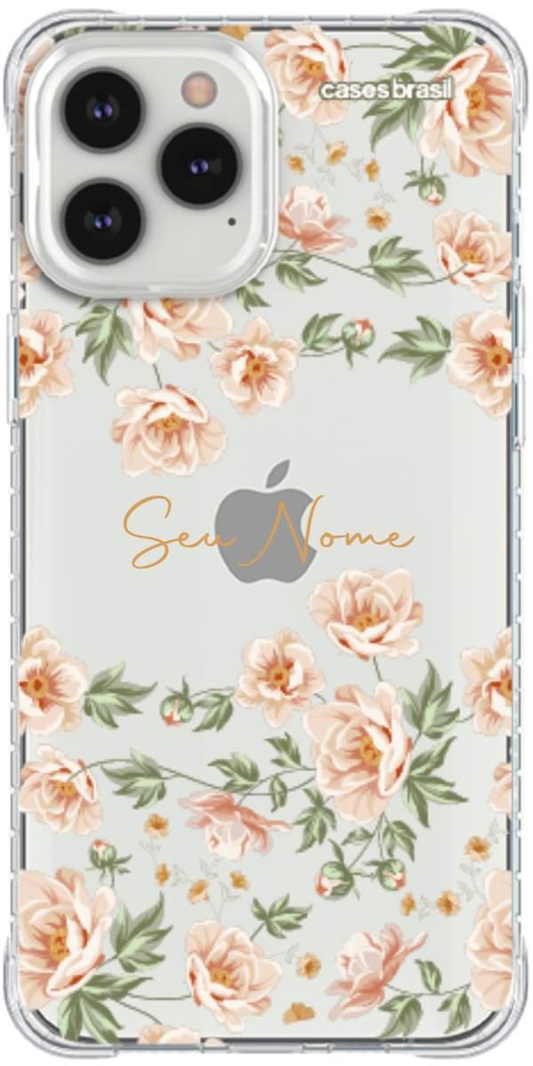 Capinha para Celular Flores Alaranjadas