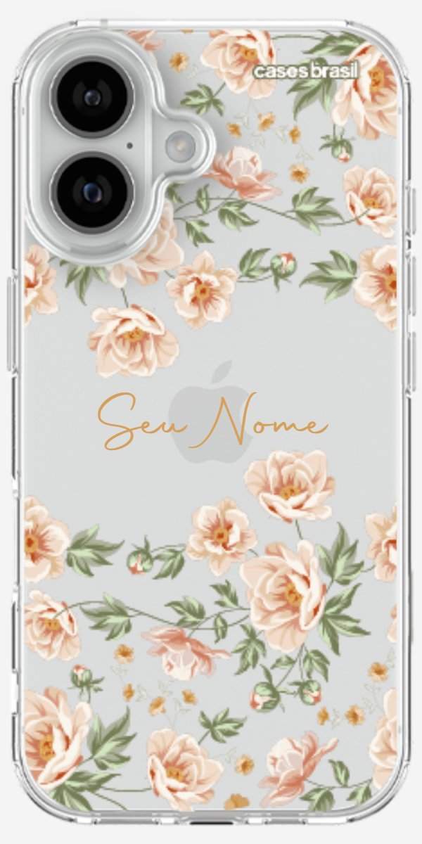 Capinha para Celular Flores Alaranjadas