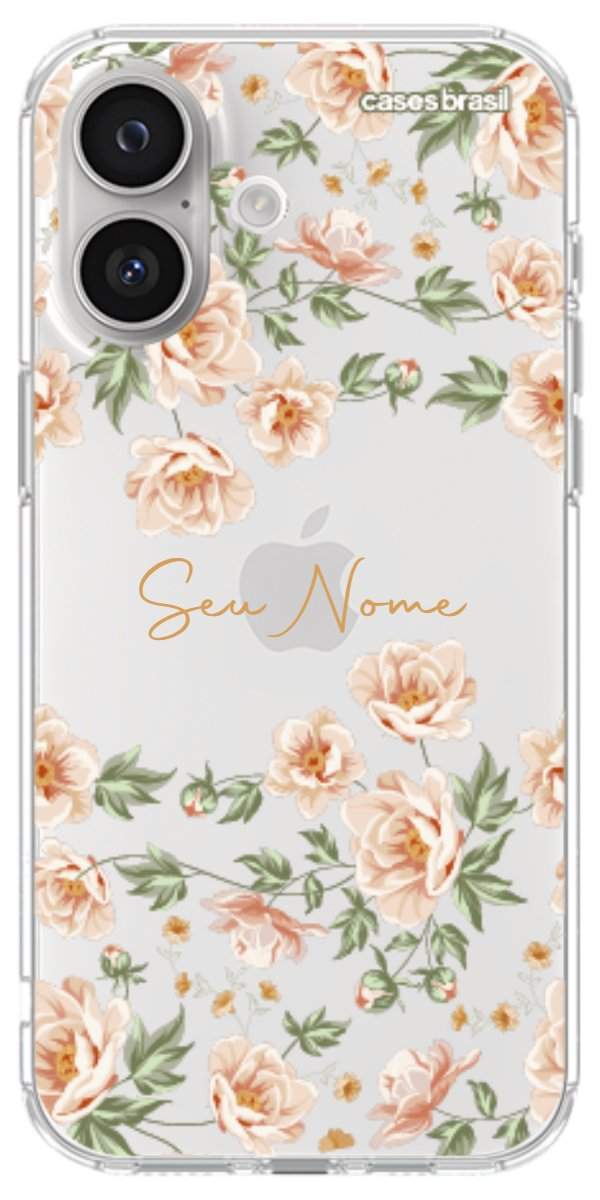 Capinha para Celular Flores Alaranjadas