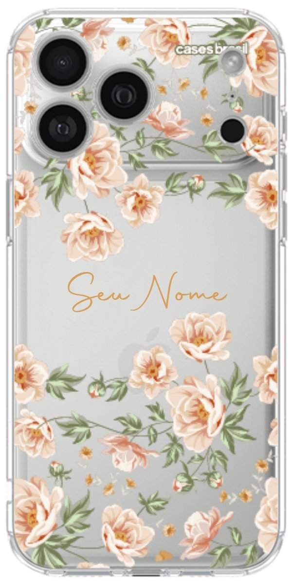 Capinha para Celular Flores Alaranjadas