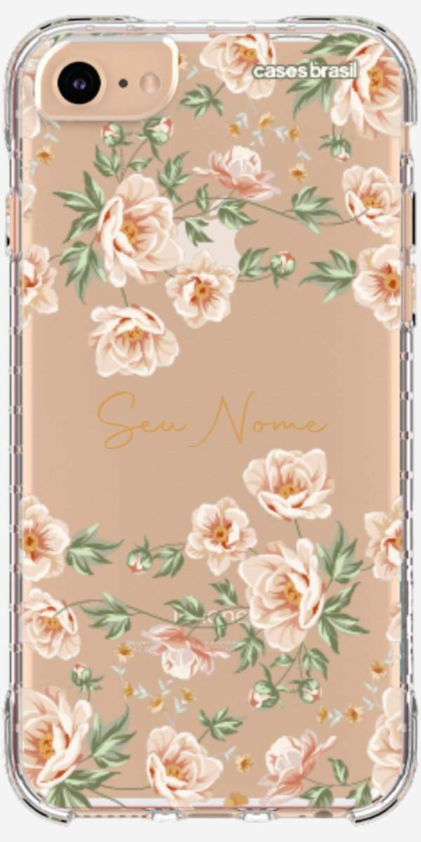 Capinha para Celular Flores Alaranjadas