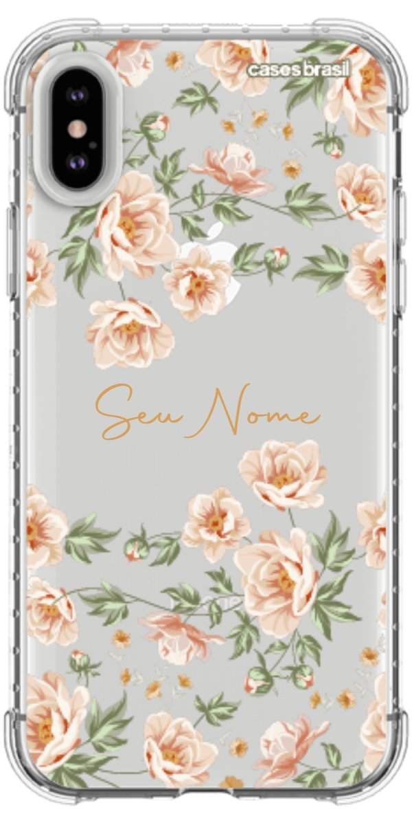 Capinha para Celular Flores Alaranjadas
