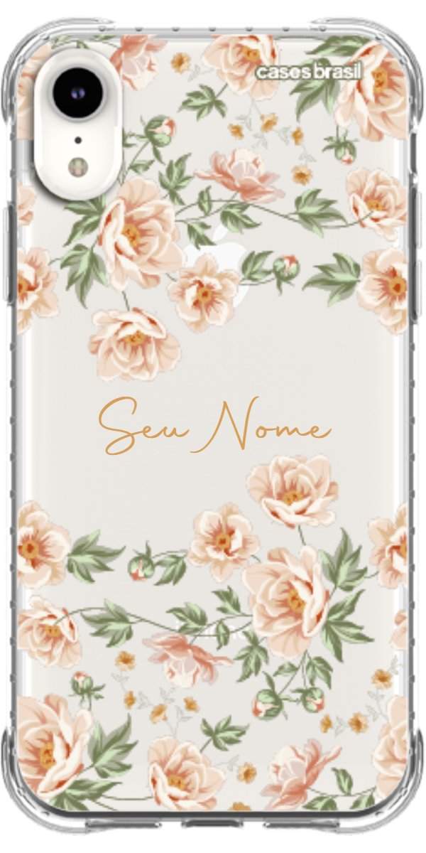 Capinha para Celular Flores Alaranjadas