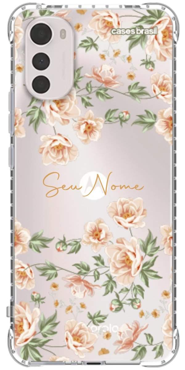 Capinha para Celular Flores Alaranjadas