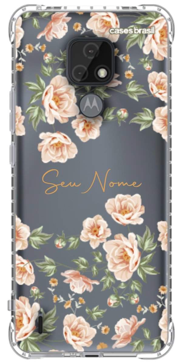 Capinha para Celular Flores Alaranjadas