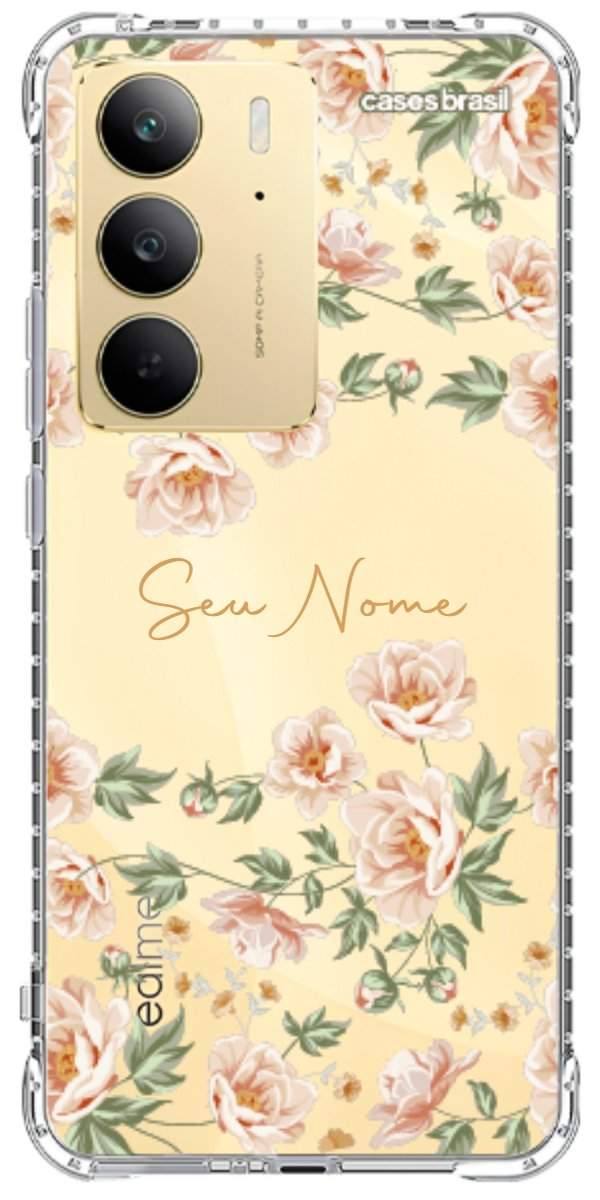 Capinha para Celular Flores Alaranjadas