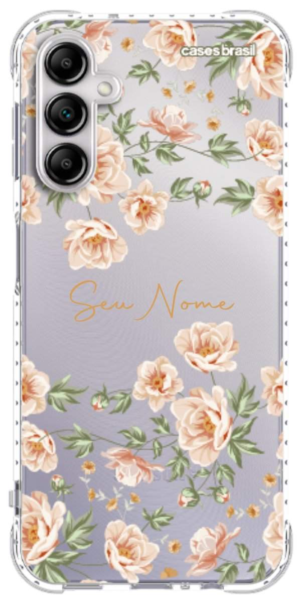 Capinha para Celular Flores Alaranjadas