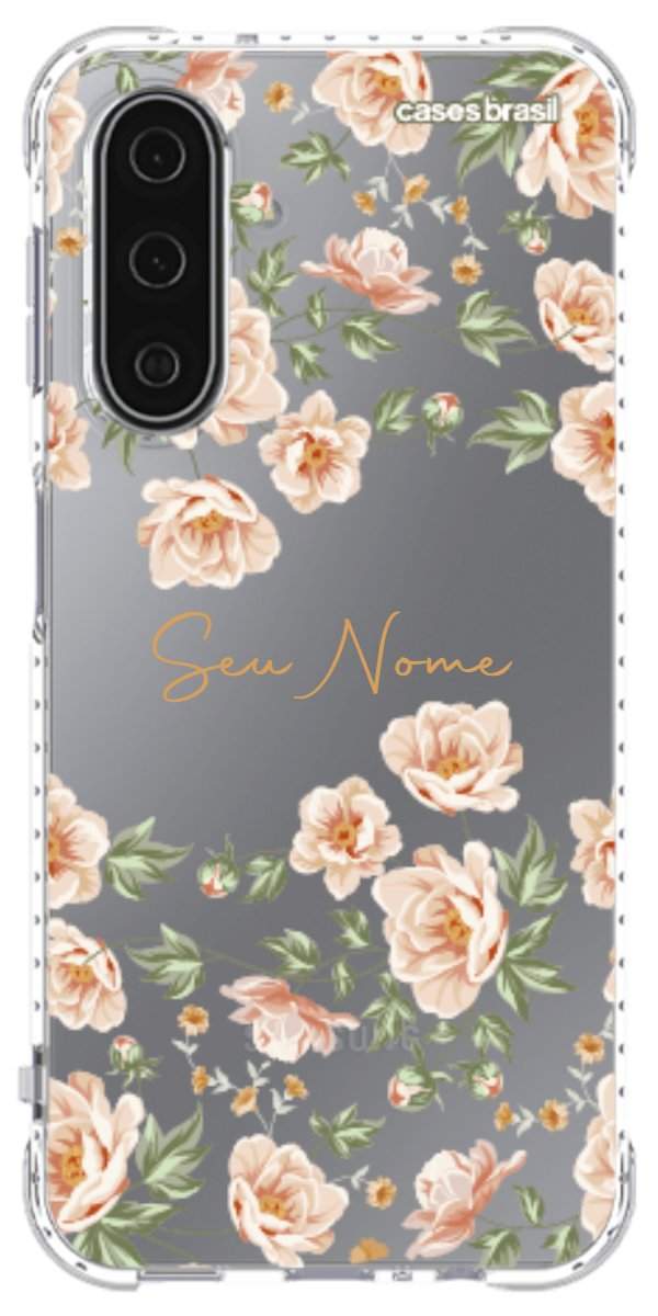 Capinha para Celular Flores Alaranjadas