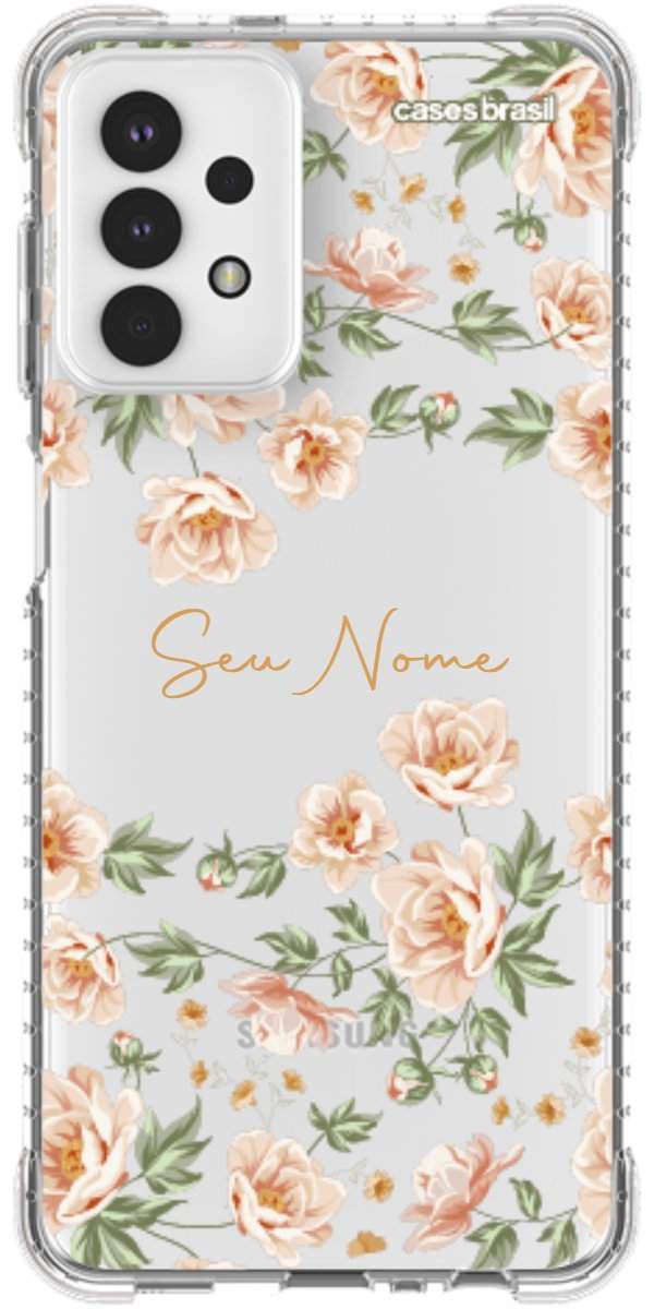 Capinha para Celular Flores Alaranjadas