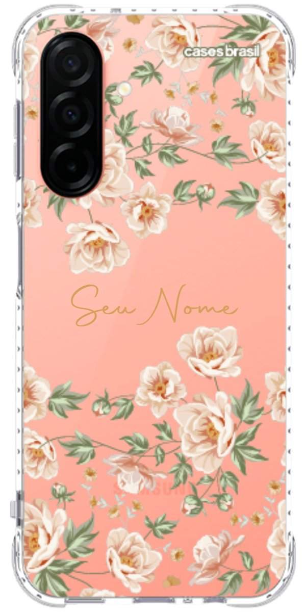 Capinha para Celular Flores Alaranjadas