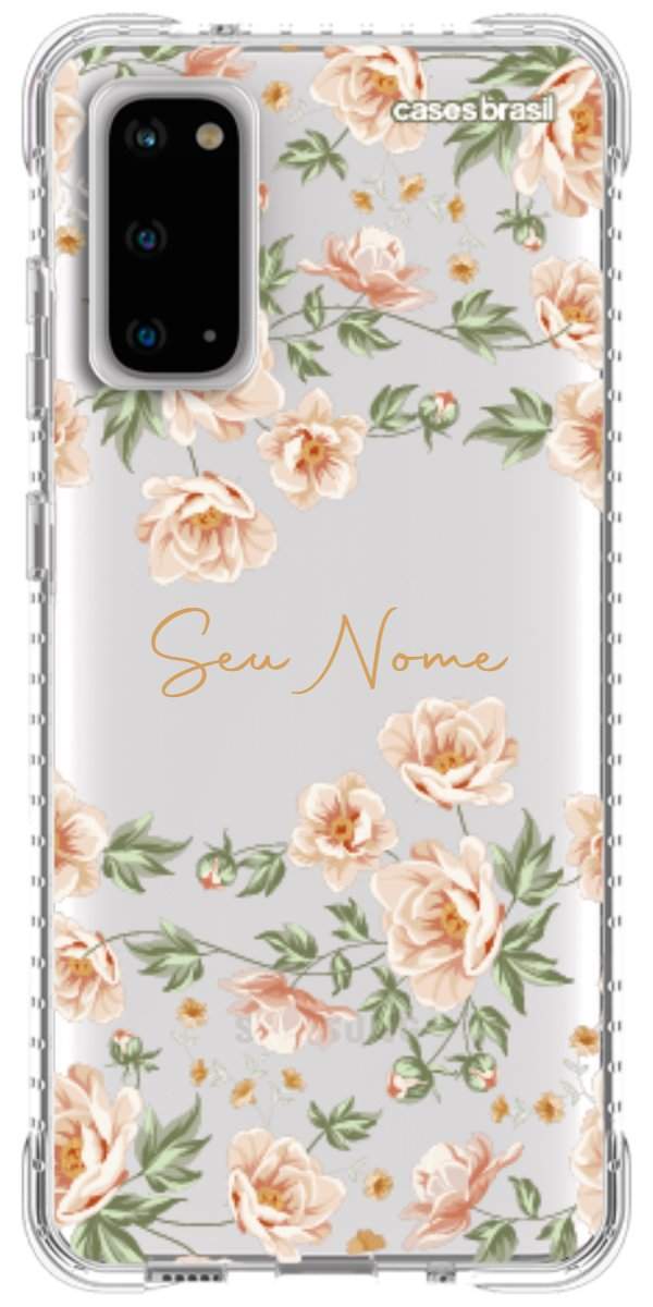 Capinha para Celular Flores Alaranjadas
