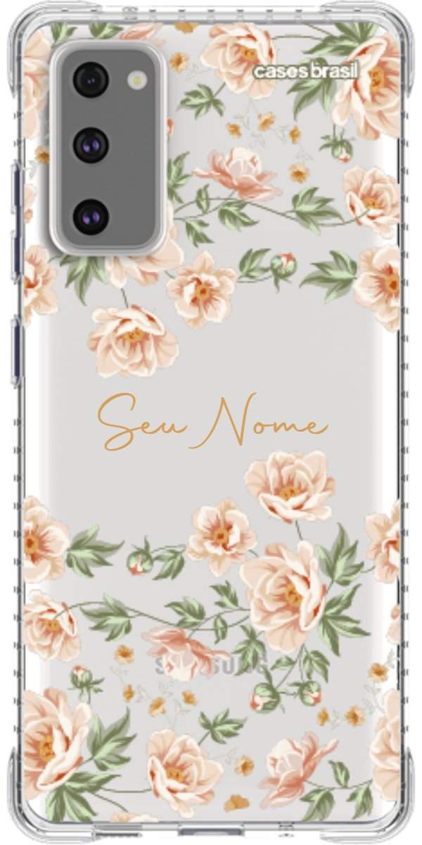 Capinha para Celular Flores Alaranjadas