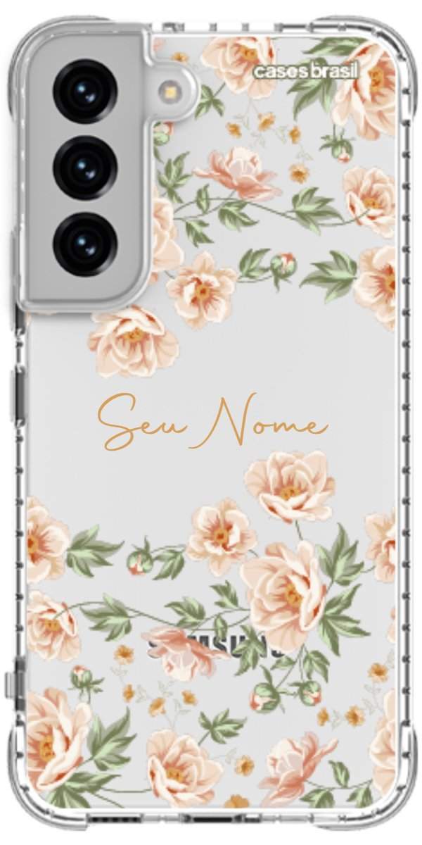 Capinha para Celular Flores Alaranjadas