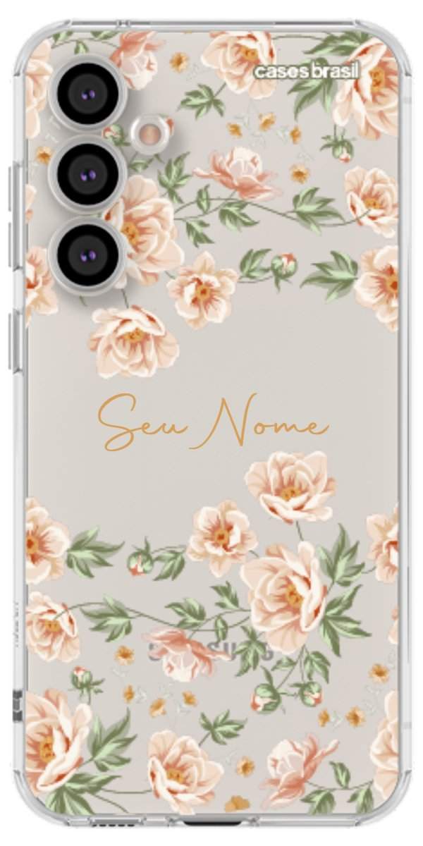 Capinha para Celular Flores Alaranjadas