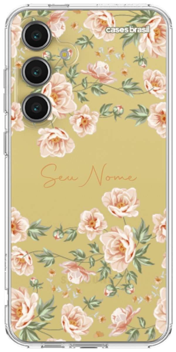 Capinha para Celular Flores Alaranjadas