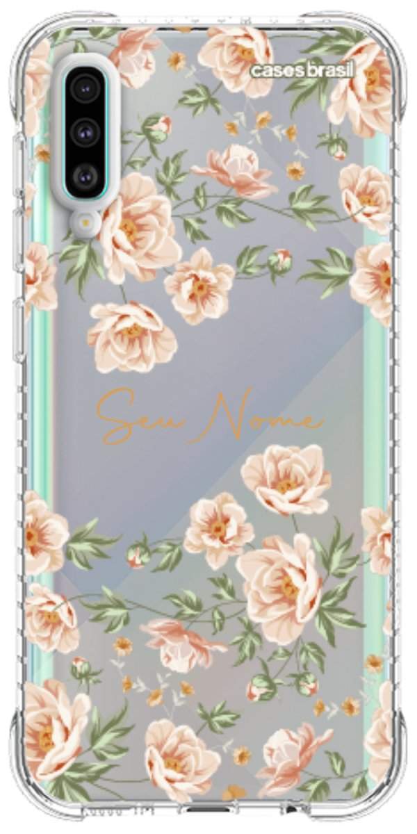 Capinha para Celular Flores Alaranjadas