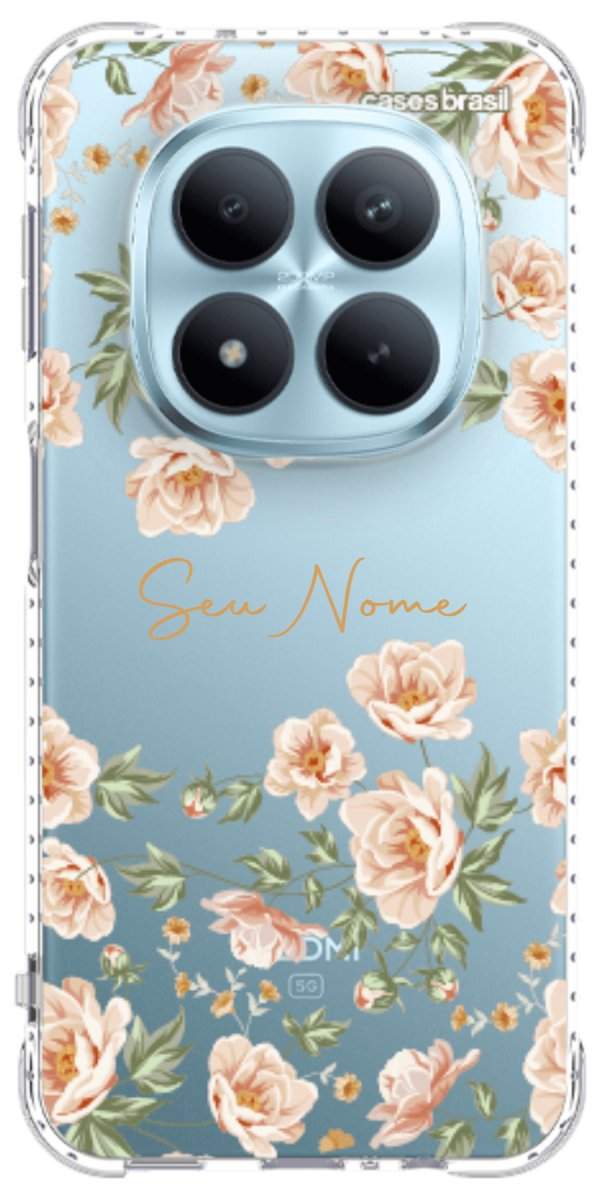 Capinha para Celular Flores Alaranjadas