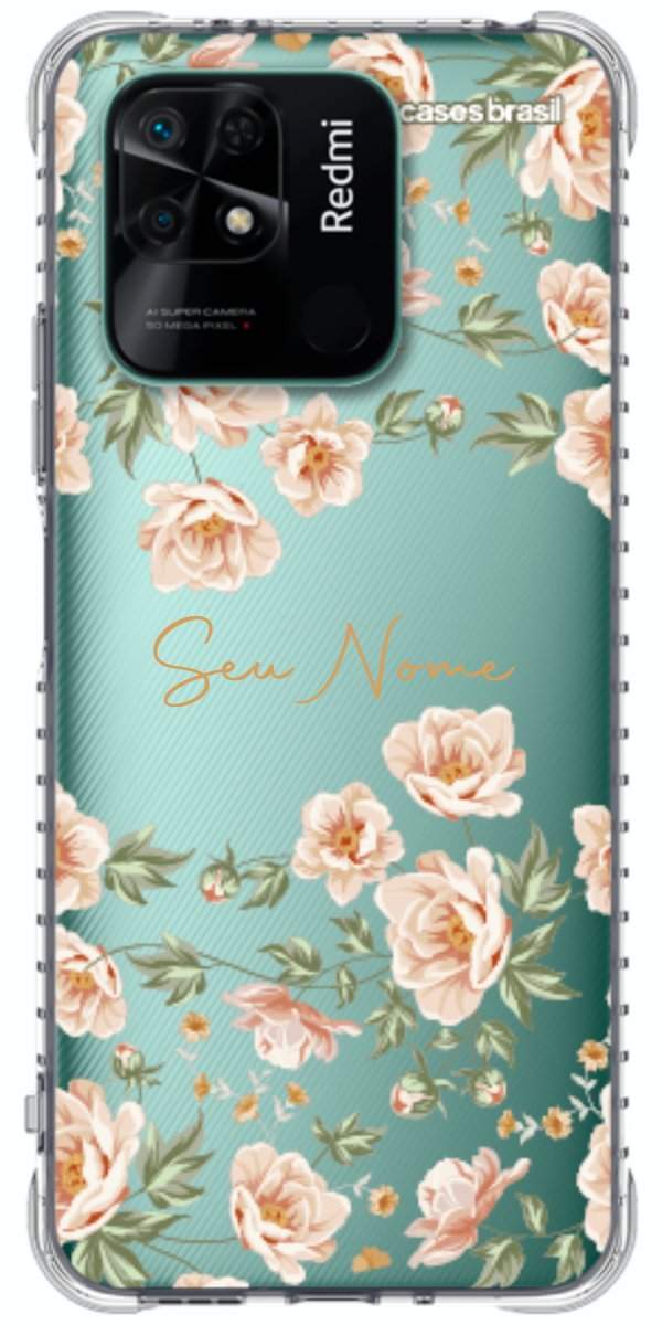 Capinha para Celular Flores Alaranjadas