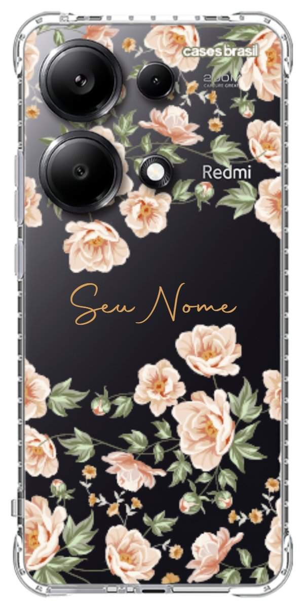 Capinha para Celular Flores Alaranjadas