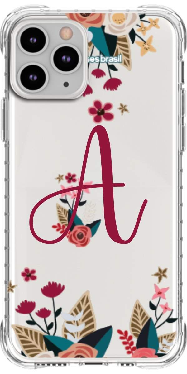 Capinha para Celular Flores com a Inicial