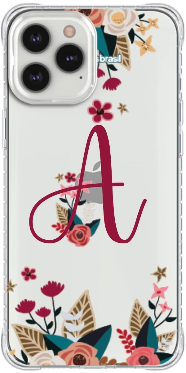 Capinha para Celular Flores com a Inicial