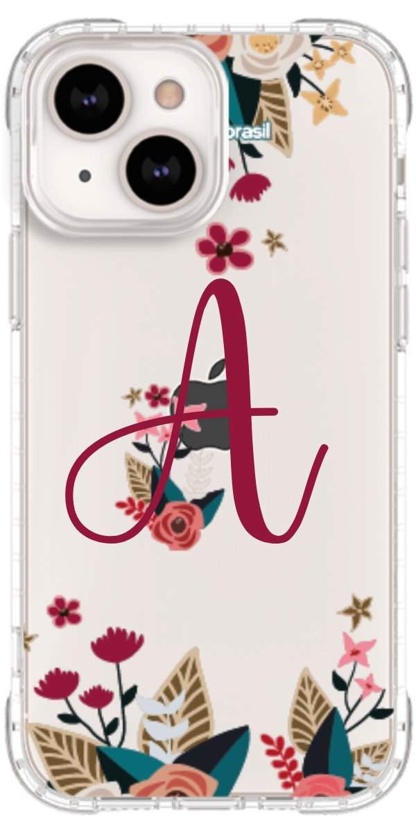 Capinha para Celular Flores com a Inicial