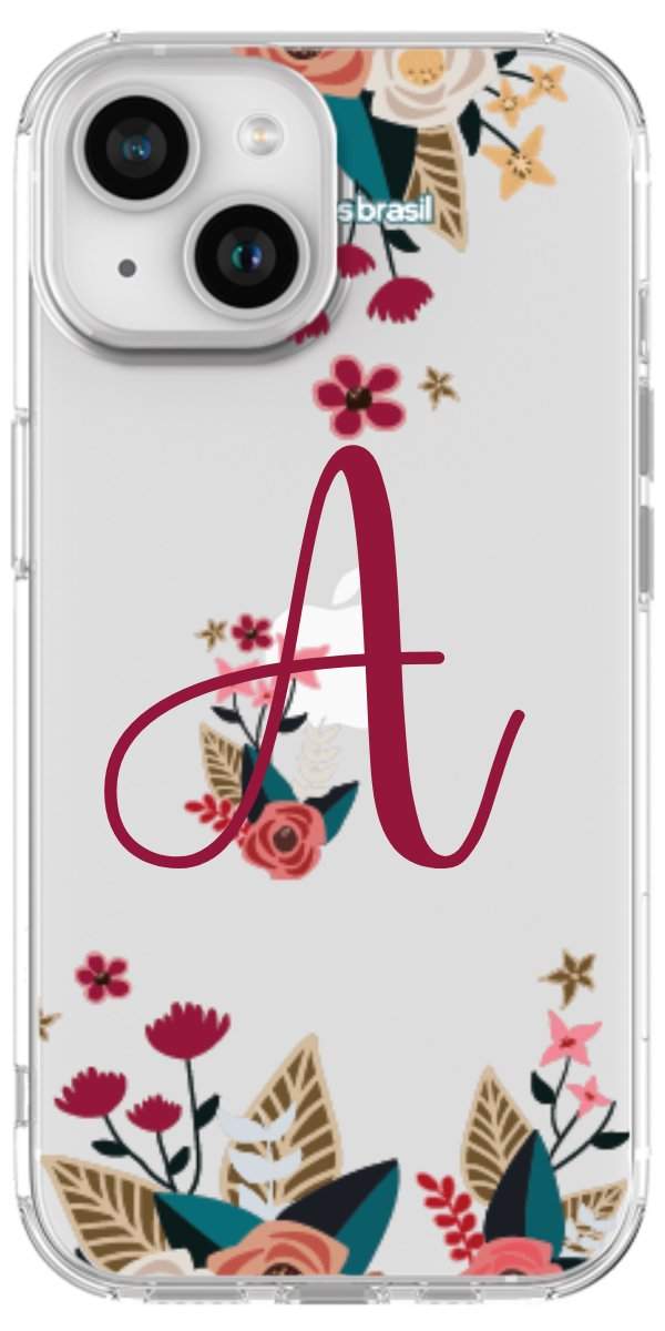 Capinha para Celular Flores com a Inicial