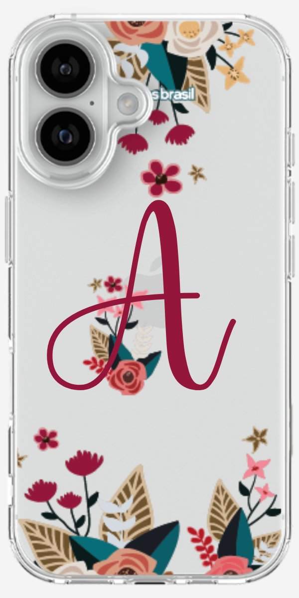 Capinha para Celular Flores com a Inicial