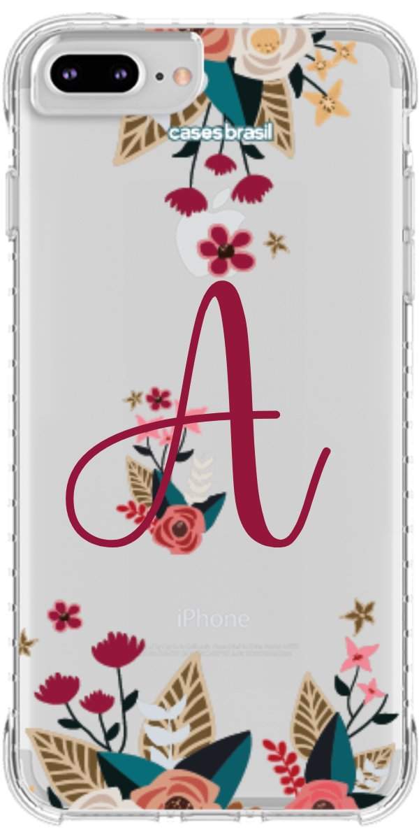 Capinha para Celular Flores com a Inicial