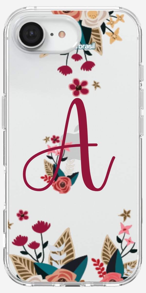Capinha para Celular Flores com a Inicial