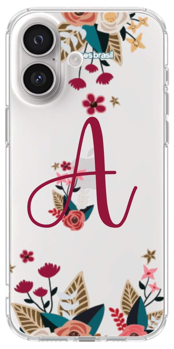 Capinha para Celular Flores com a Inicial
