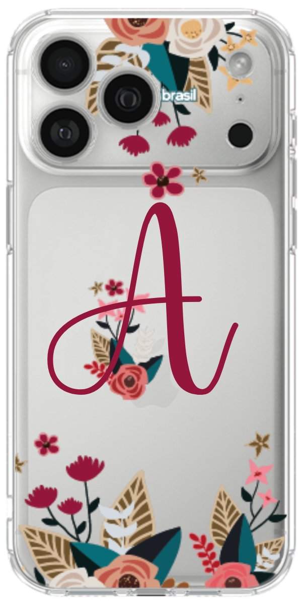 Capinha para Celular Flores com a Inicial