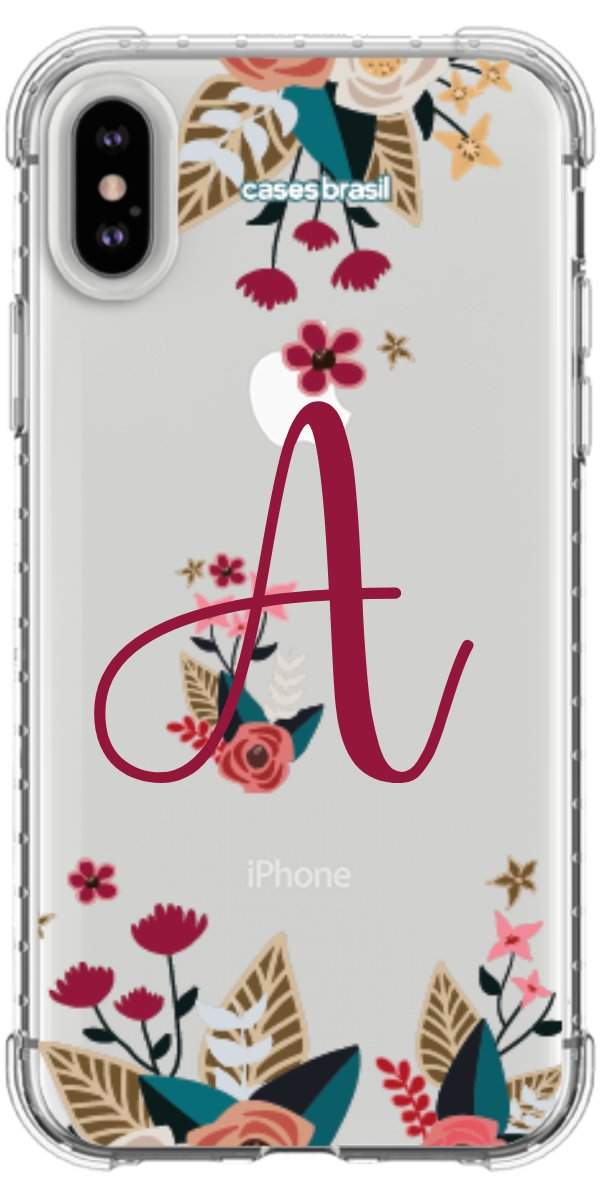 Capinha para Celular Flores com a Inicial